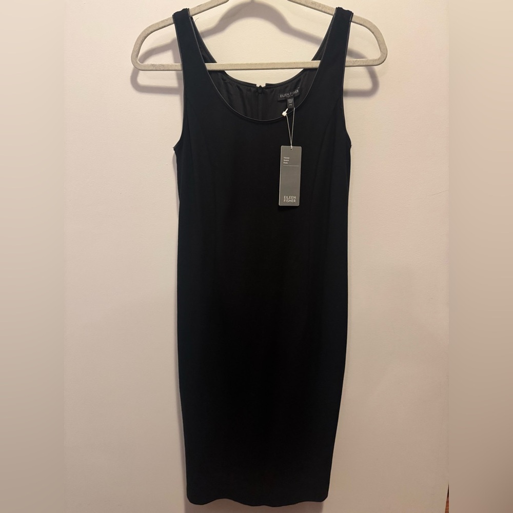 Eileen Fisher Classic Black with leather trim